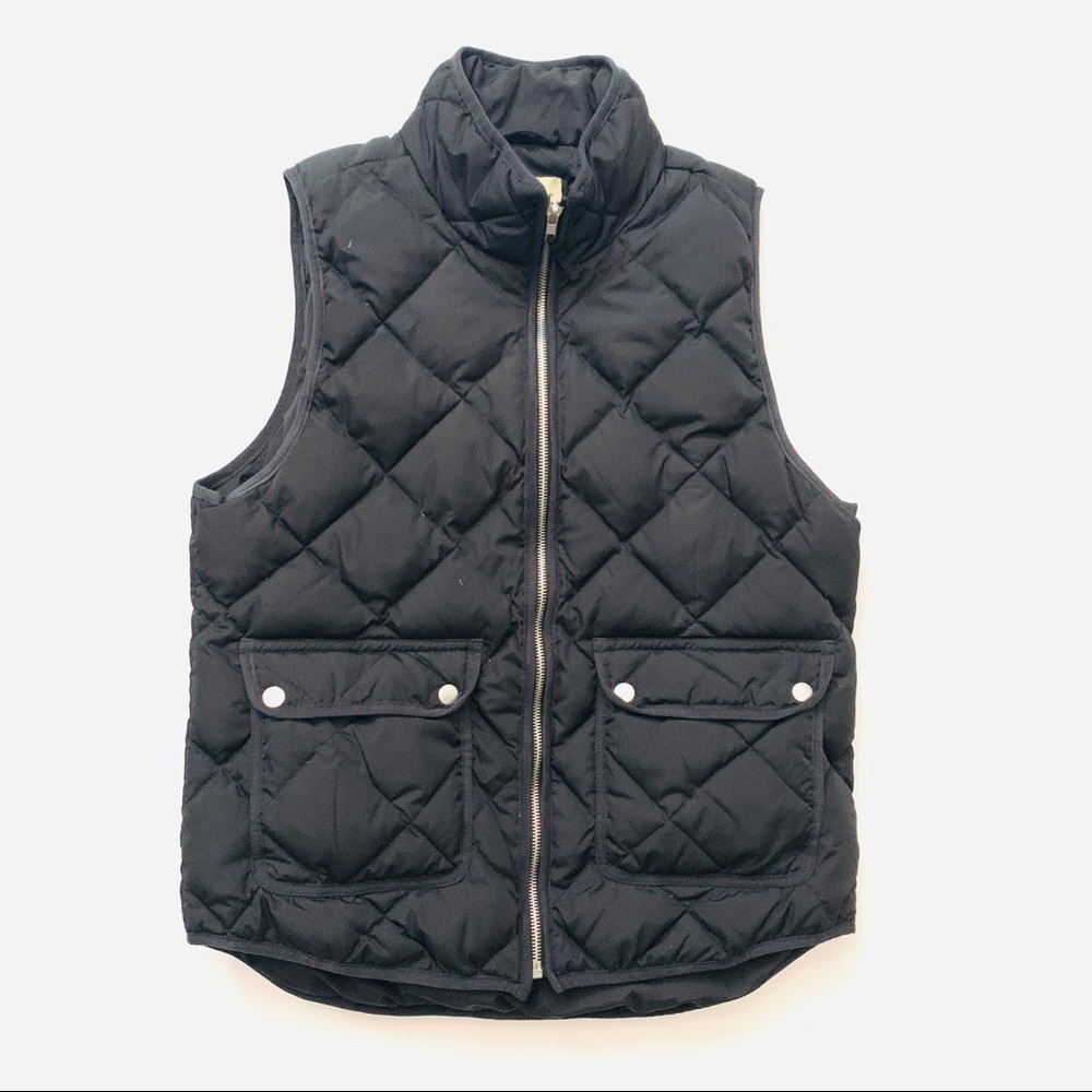 Vintage Woolrich Black Full-Zip Quilted Pocket Vest Women’s Size Medium